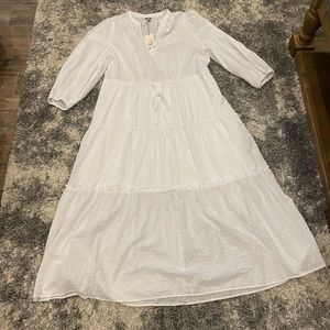 a new day clip dot cotton white dress